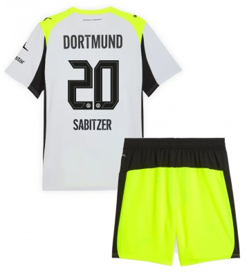 Borussia Dortmund Marcel Sabitzer #20 Replika Bortatröja Barn 2025-26 Kortärmad (+ Korta byxor)